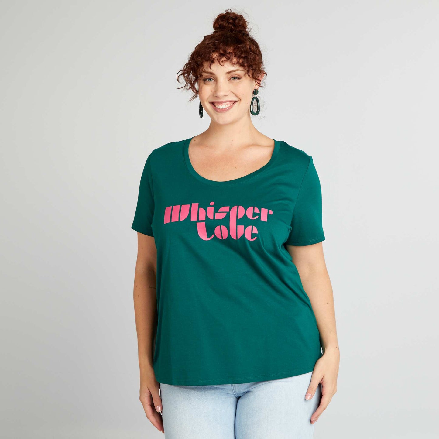 Tee-shirt en coton avec imprim  Vert