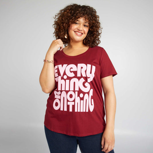 Tee-shirt en coton avec imprim  Rouge