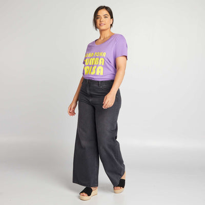 Tee-shirt en coton avec imprim Violet