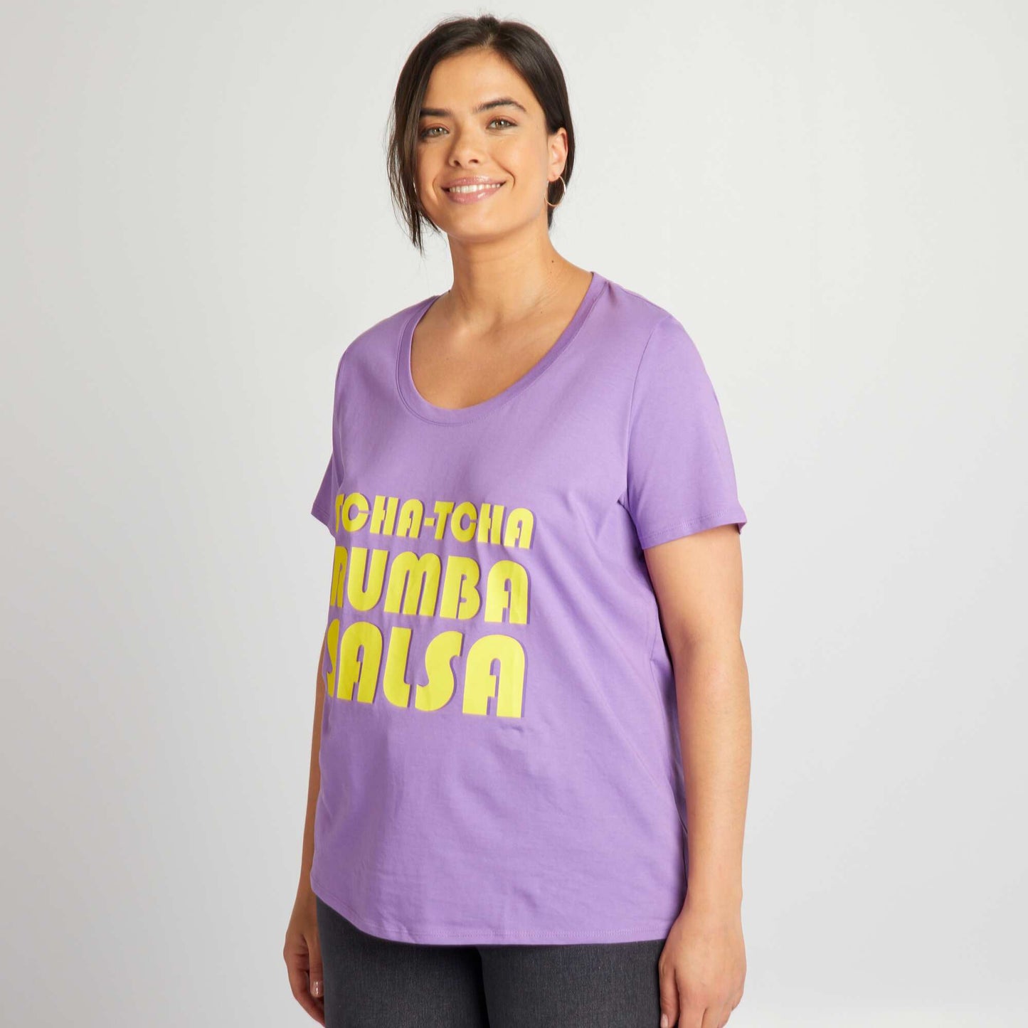 Tee-shirt en coton avec imprimé Violet