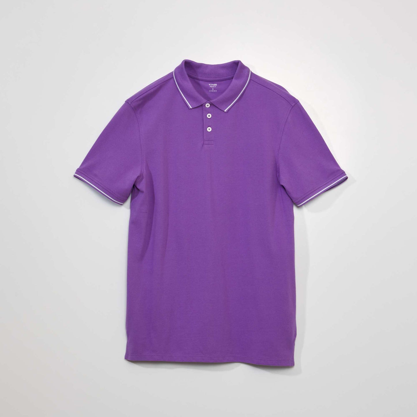 Polo en piqu  de coton Violet