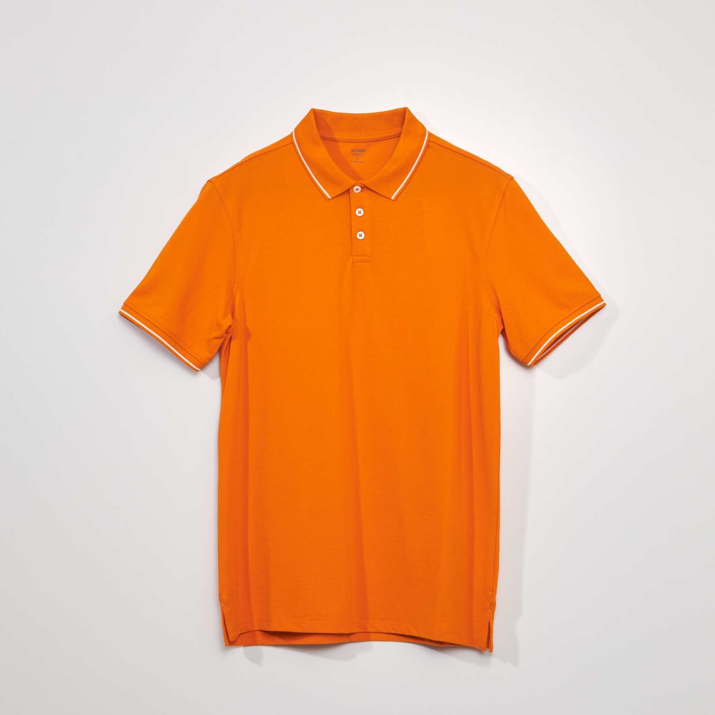 Polo en piqu  de coton orange