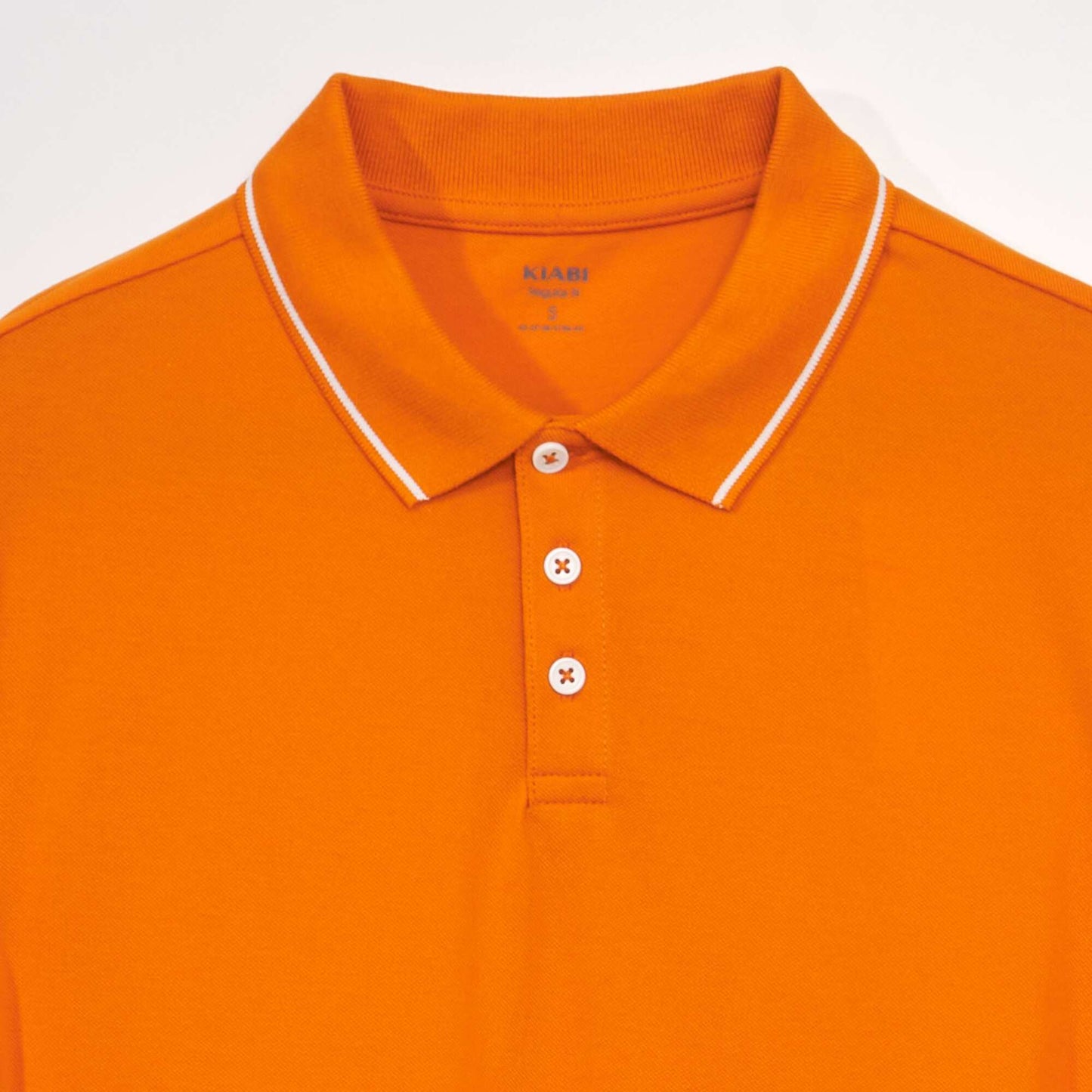 Polo en piqu  de coton orange