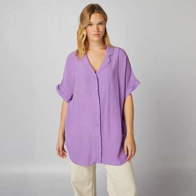 Chemisier en cr pe Violet