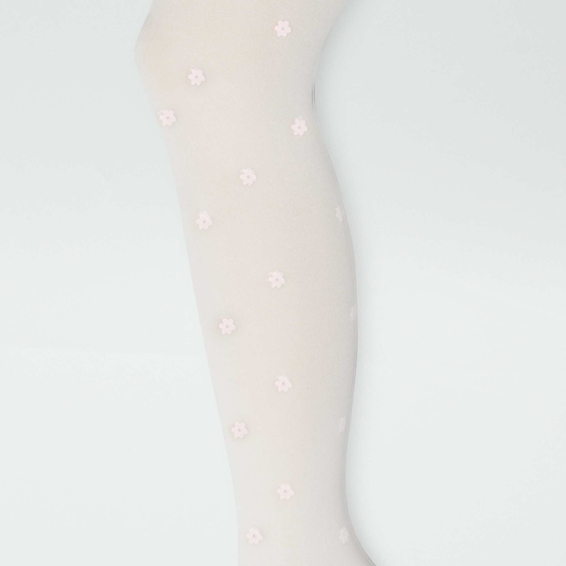 Lot de 2 collants légers fantaisie BLANC