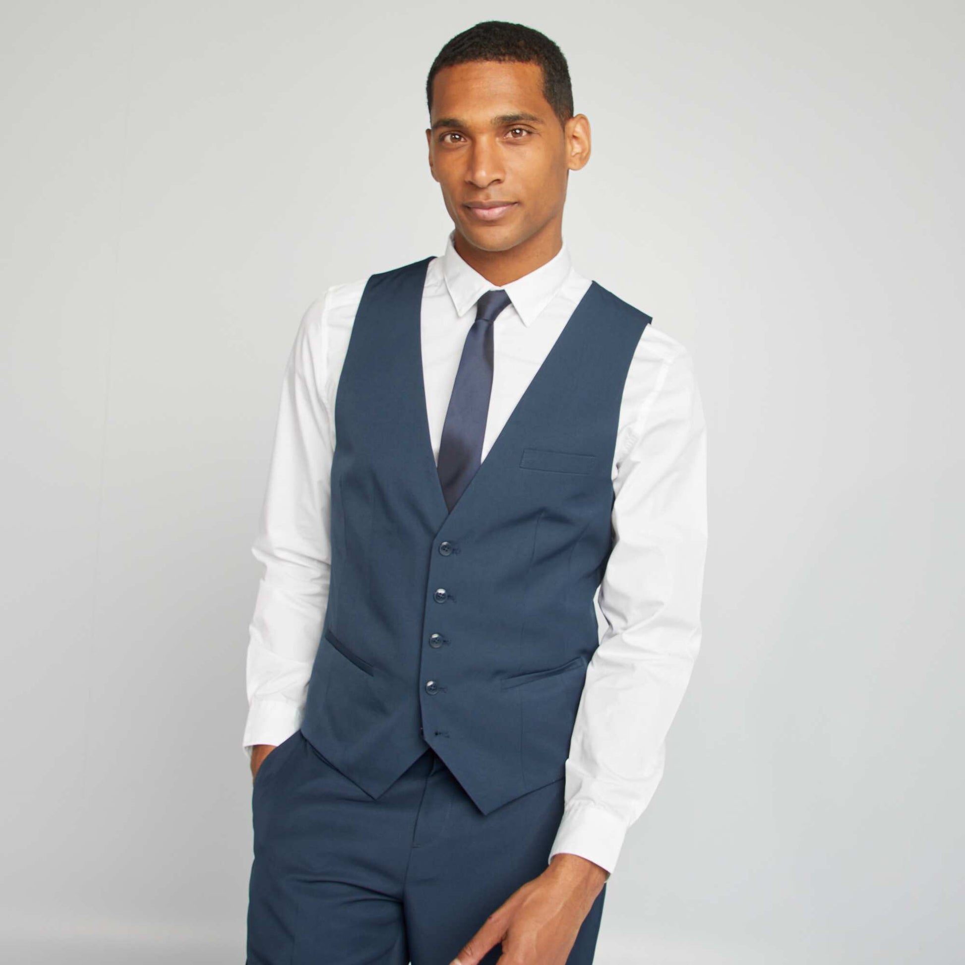 Gilet 'garçon de café' BLEU