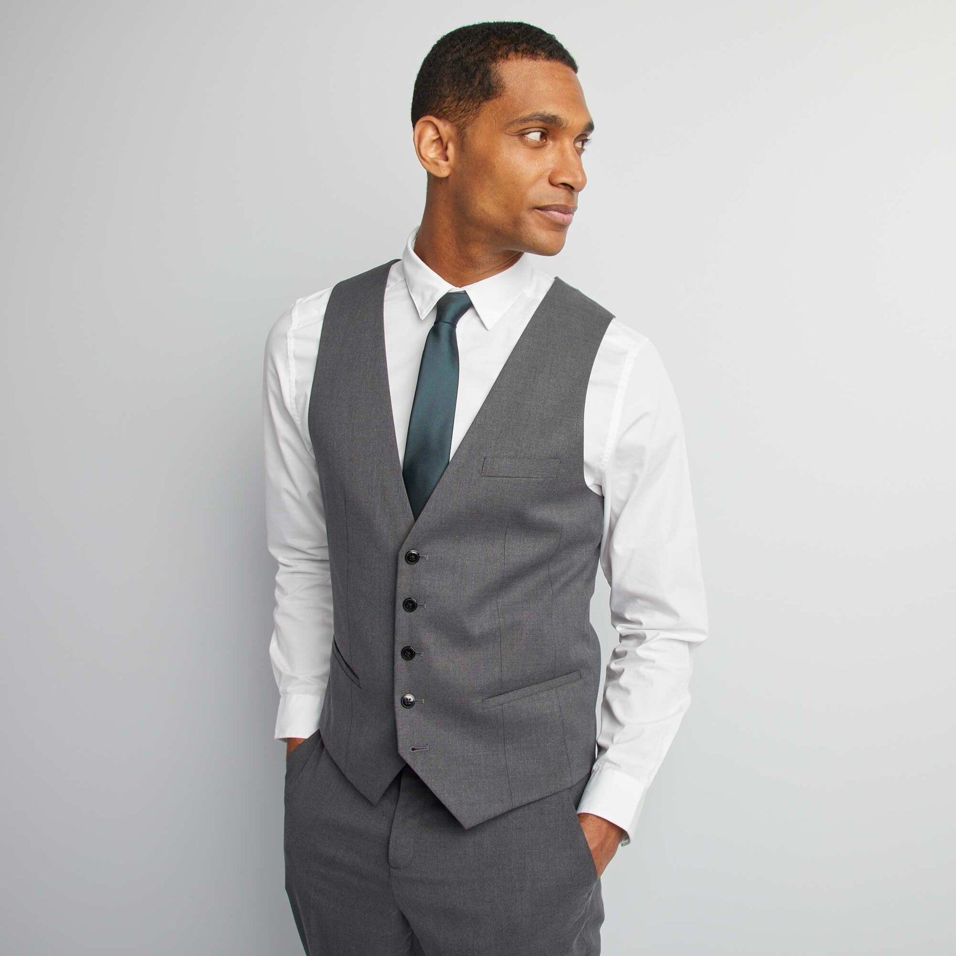 Gilet 'garçon de café' GRIS