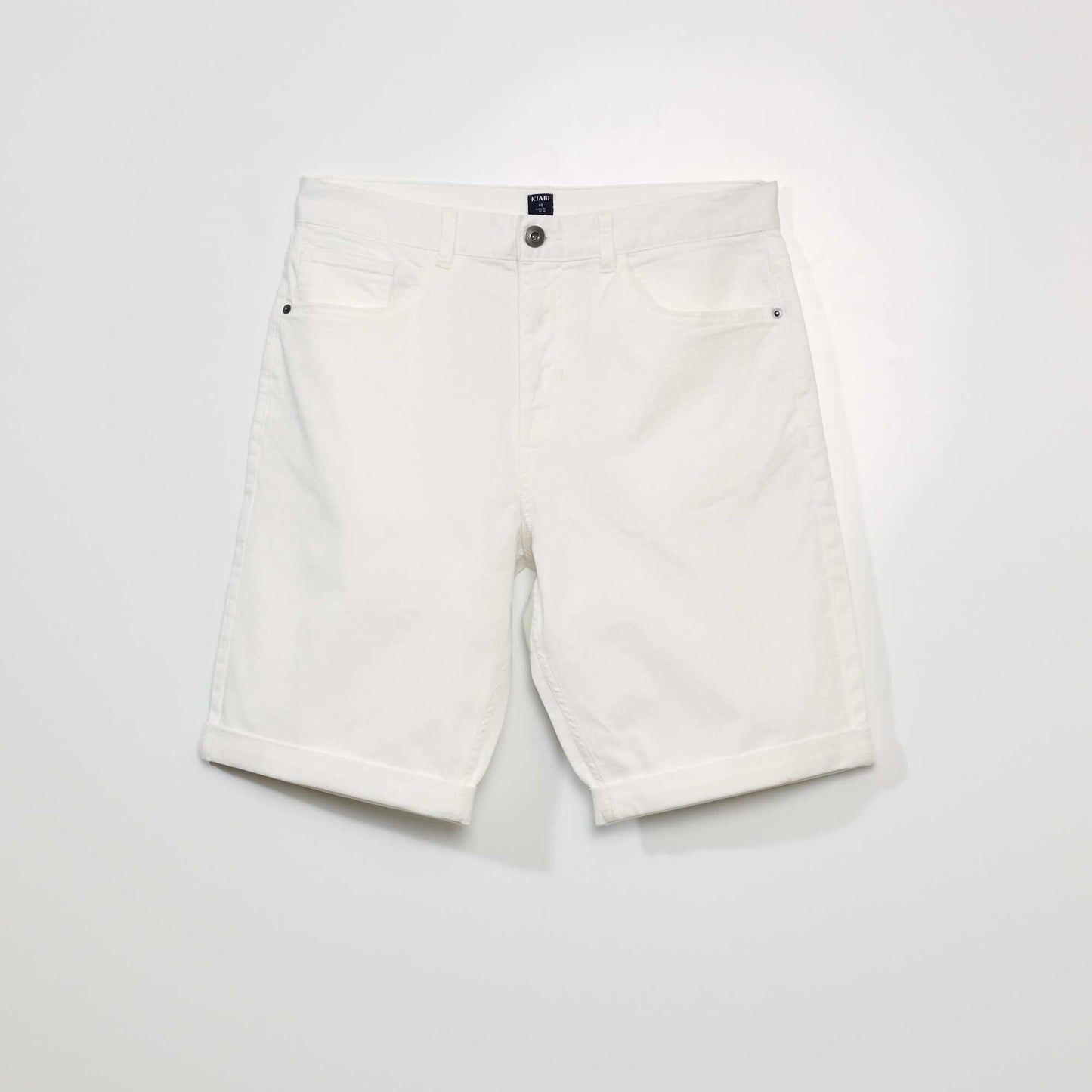 Bermuda chino 5 poches blanc