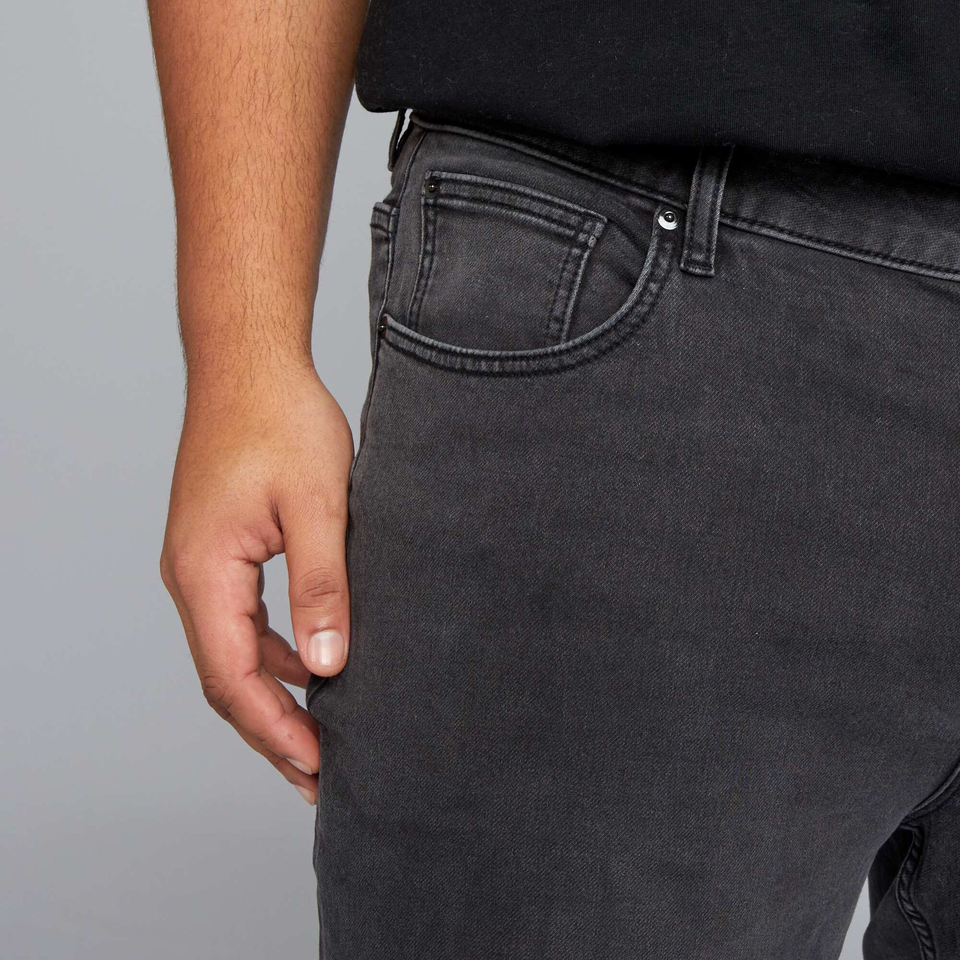 Pantalon denim slim fit GRIS
