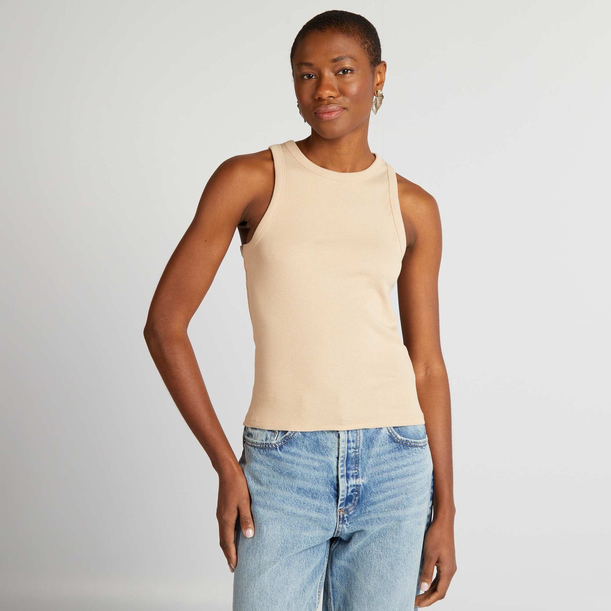 D bardeur c tel encolure am ricaine Beige