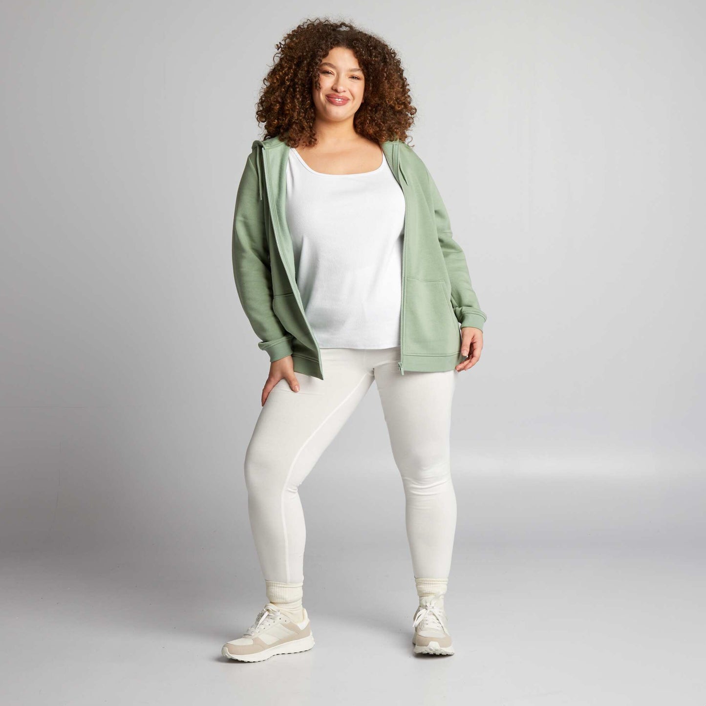 Legging long en coton blanc