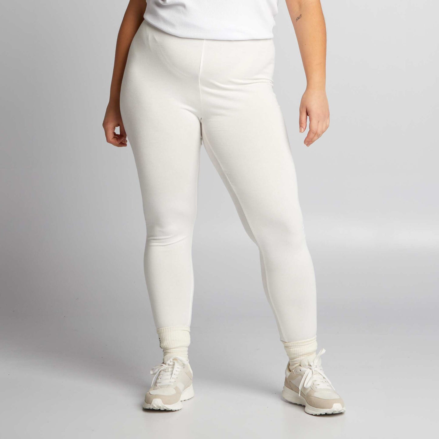 Legging long en coton blanc