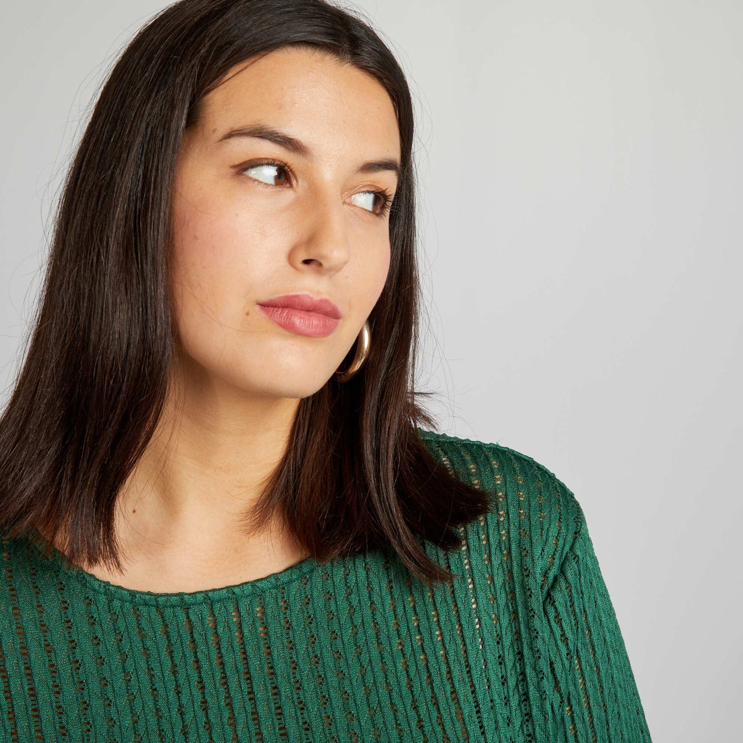 T-shirt en maille pointelle Vert