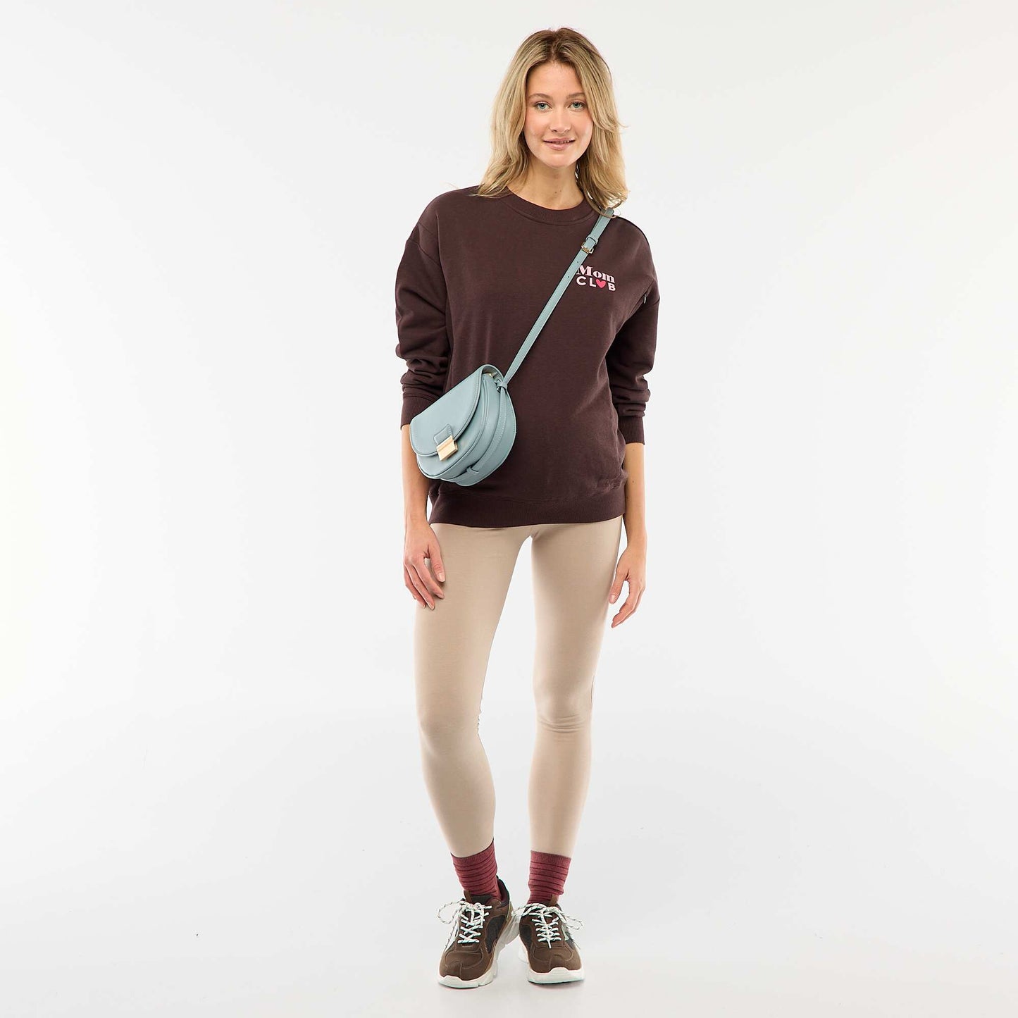 Legging grossesse long en jersey uni BEIGE