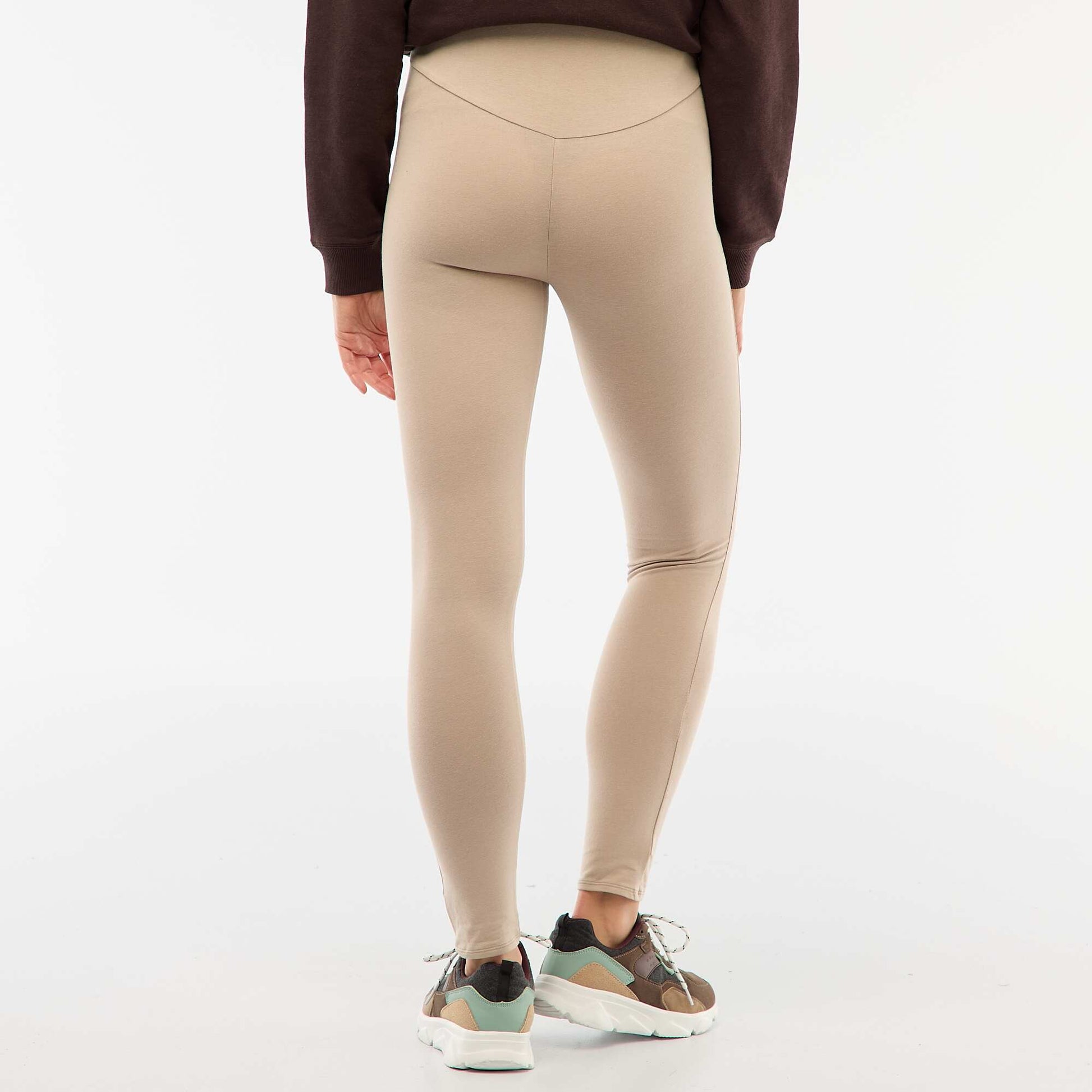 Legging grossesse long en jersey uni BEIGE