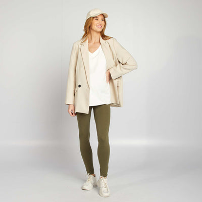 Legging grossesse long en jersey uni KAKI