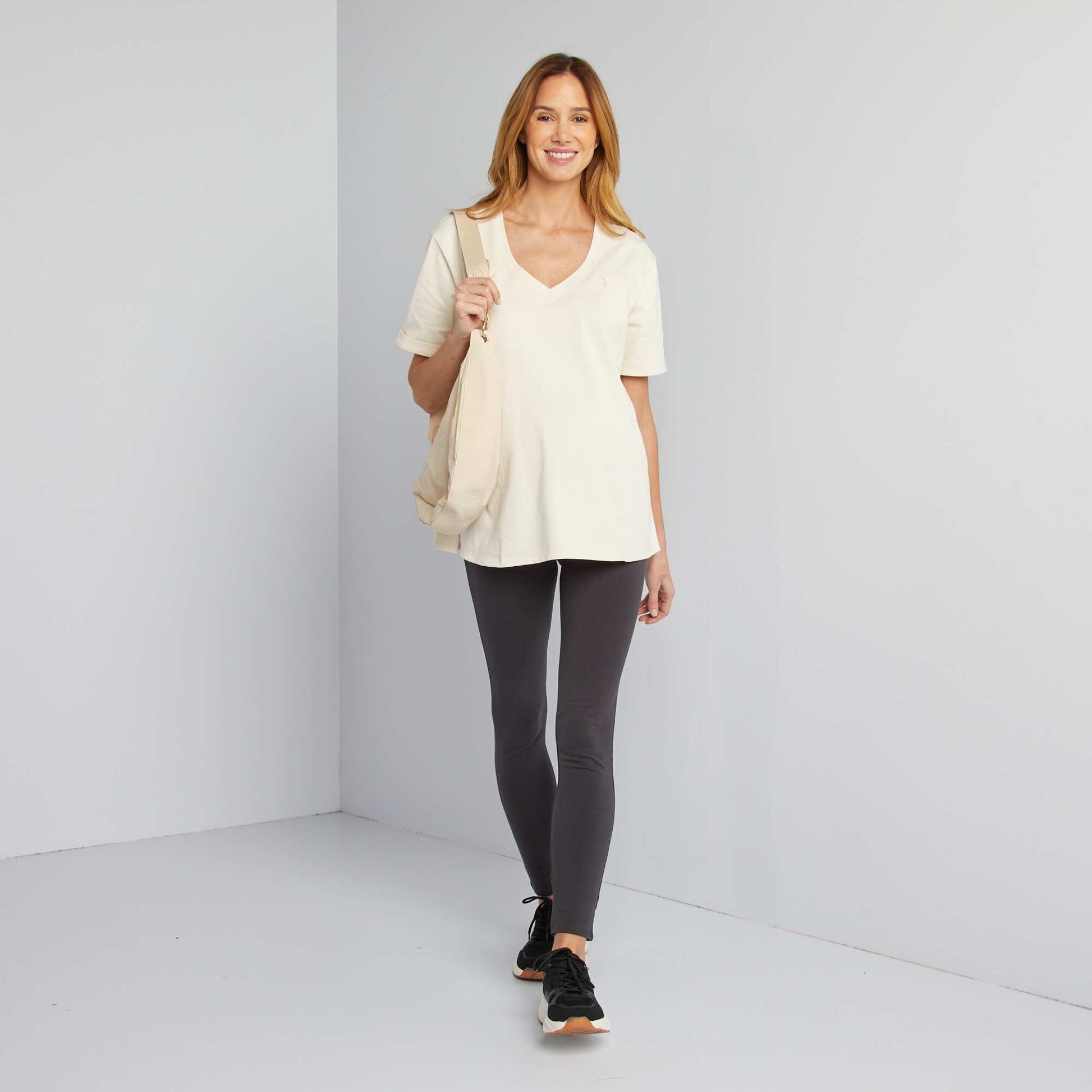 Legging grossesse long en jersey uni NOIR