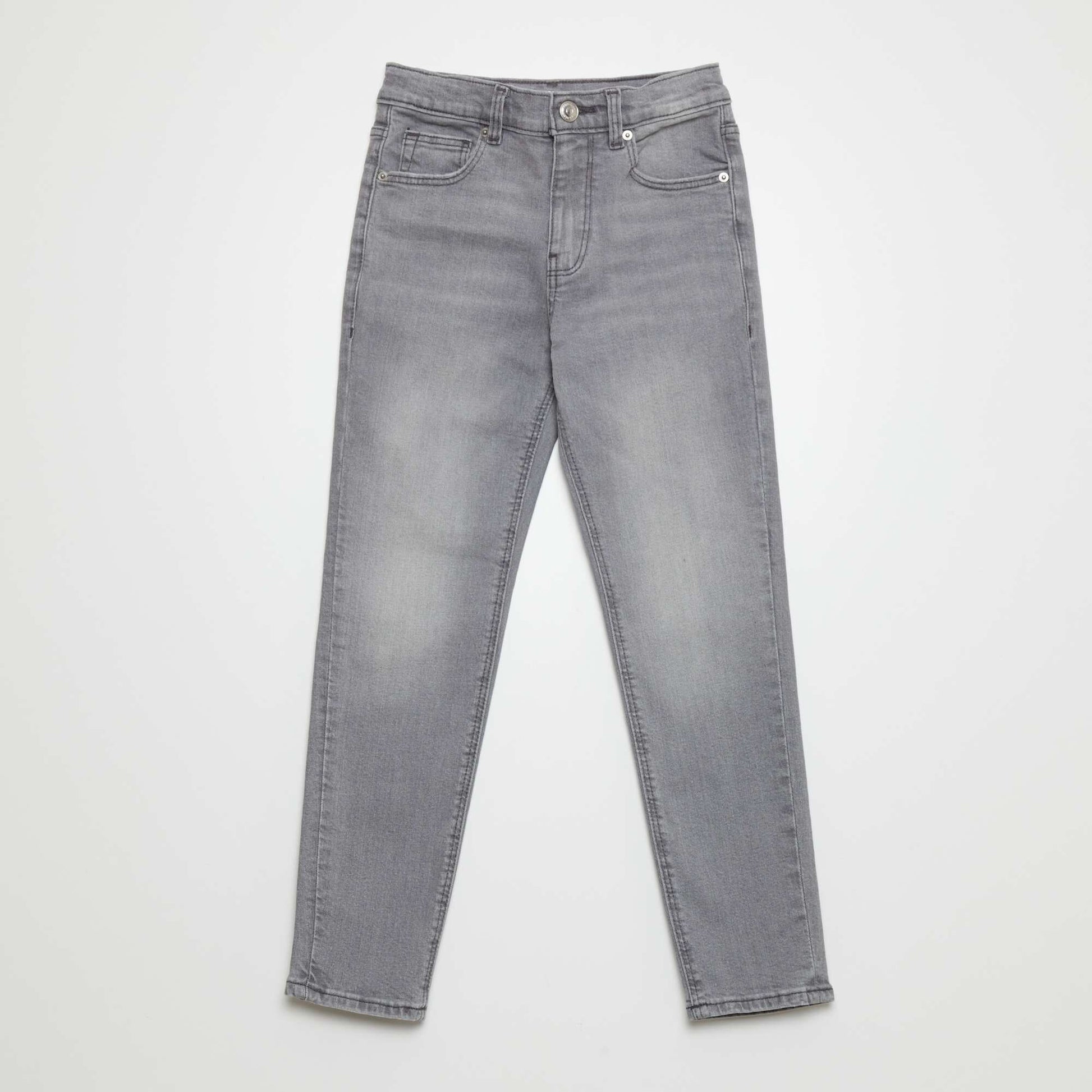 Jean slim taille ajustable GRIS CLAIR