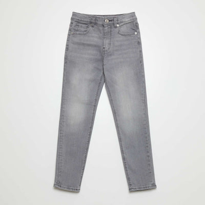 Jean slim taille ajustable GRIS CLAIR