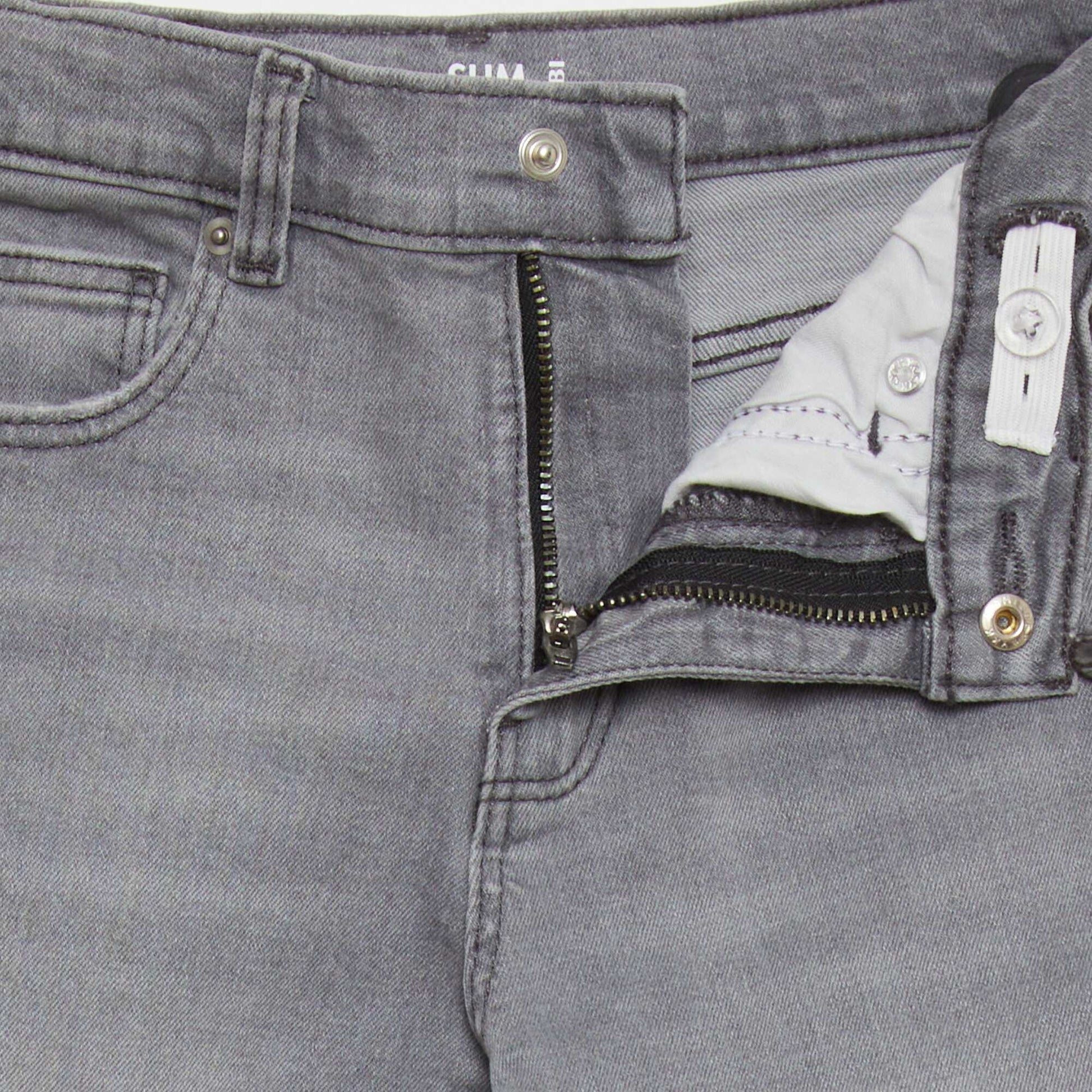 Jean slim taille ajustable GRIS CLAIR