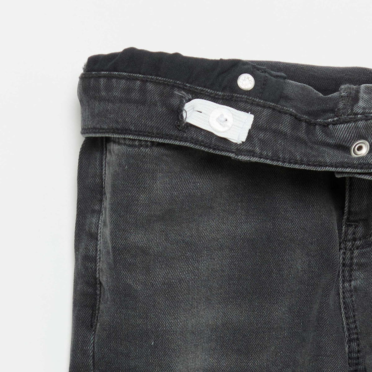 Jean slim taille ajustable NOIR