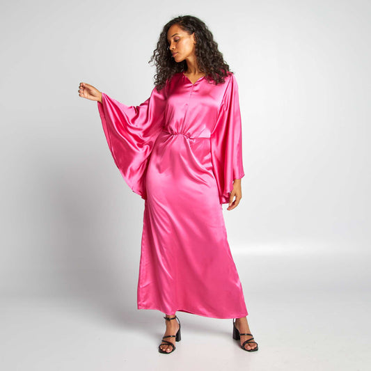 Robe longue satin e Rose