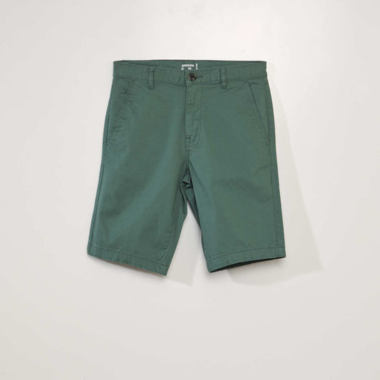 Bermuda chino uni Vert