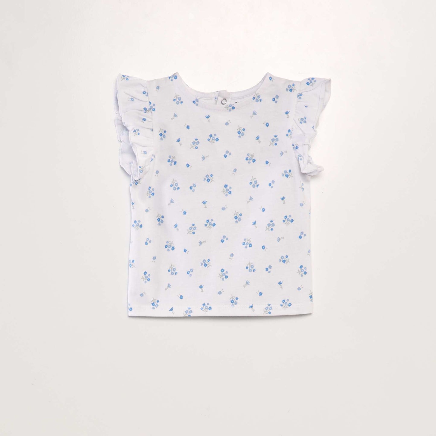 T-shirt   volants Blanc fleur