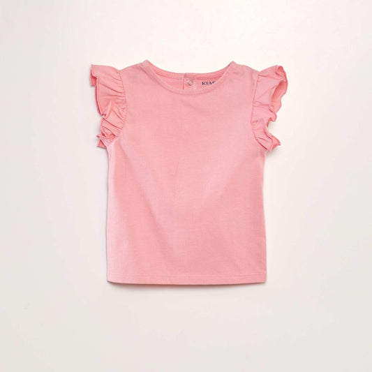 T-shirt   volants Rose clair