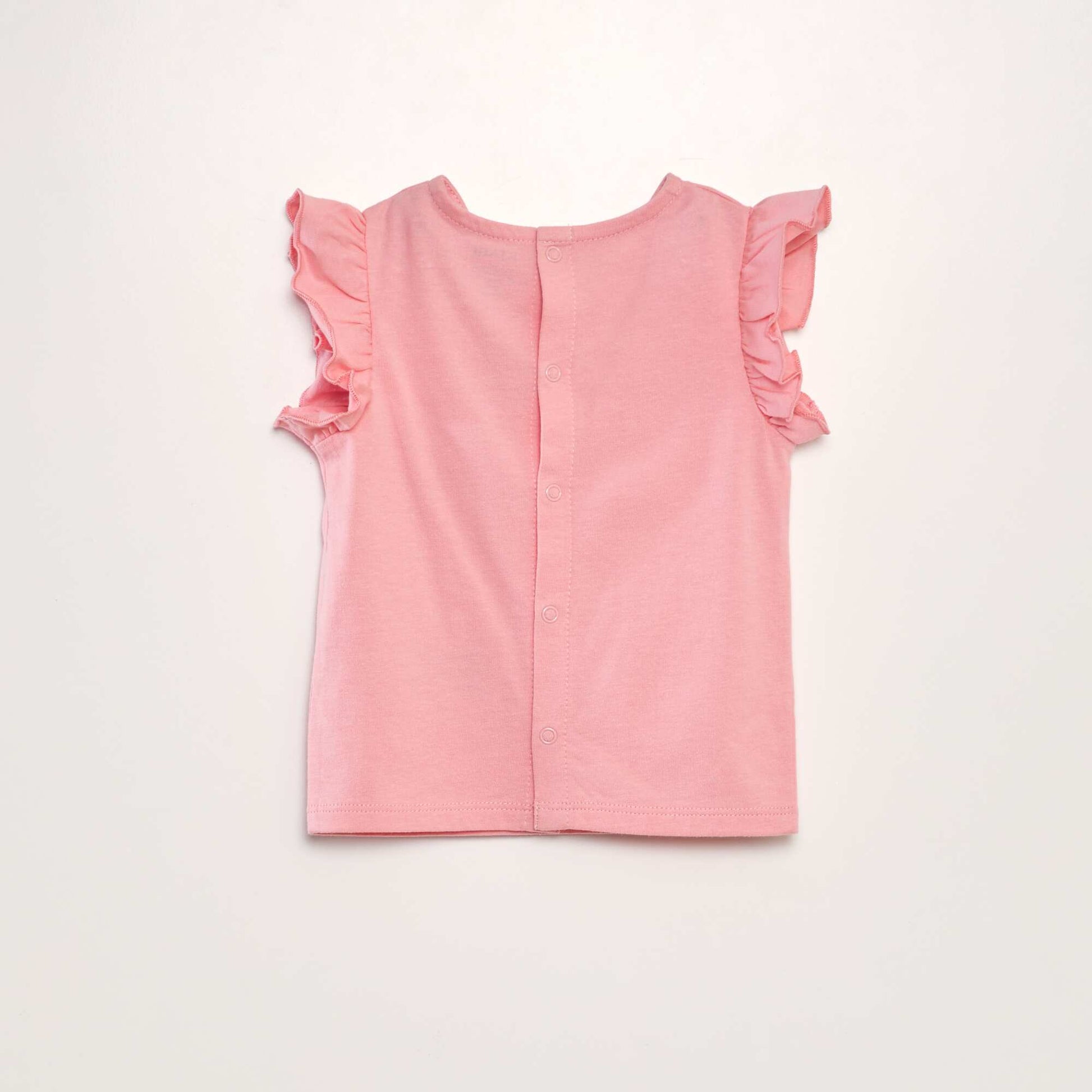 T-shirt volants Rose clair