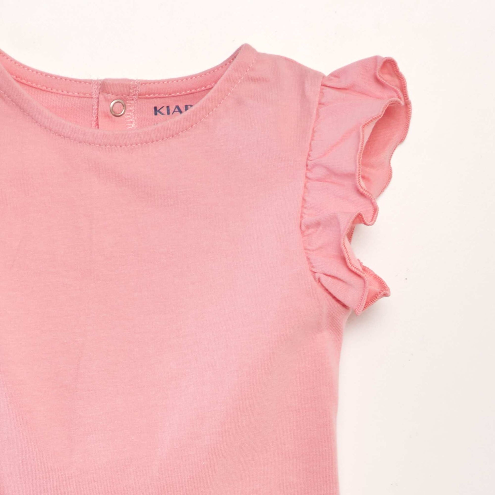 T-shirt volants Rose clair