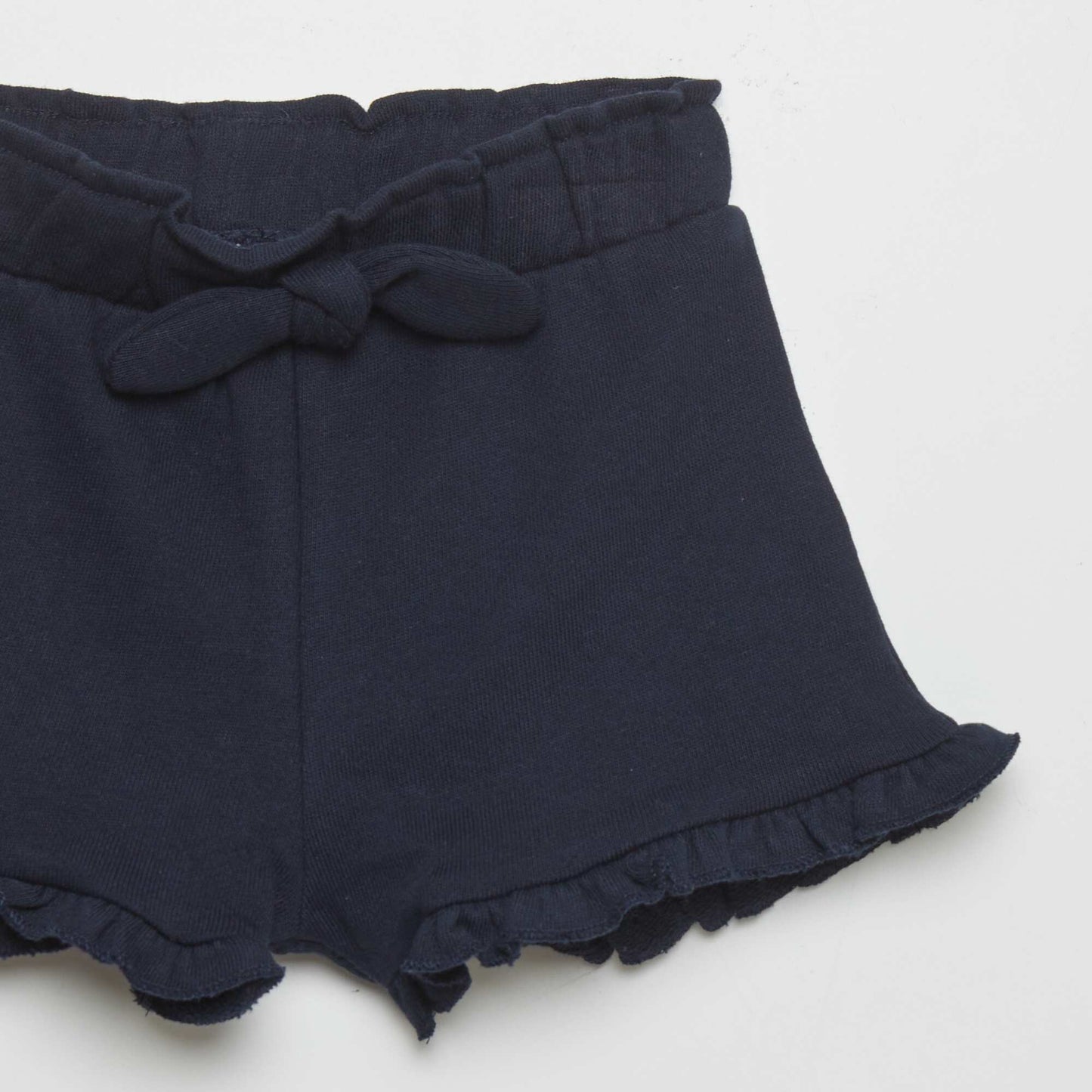 Short en molleton avec volants Bleu marine
