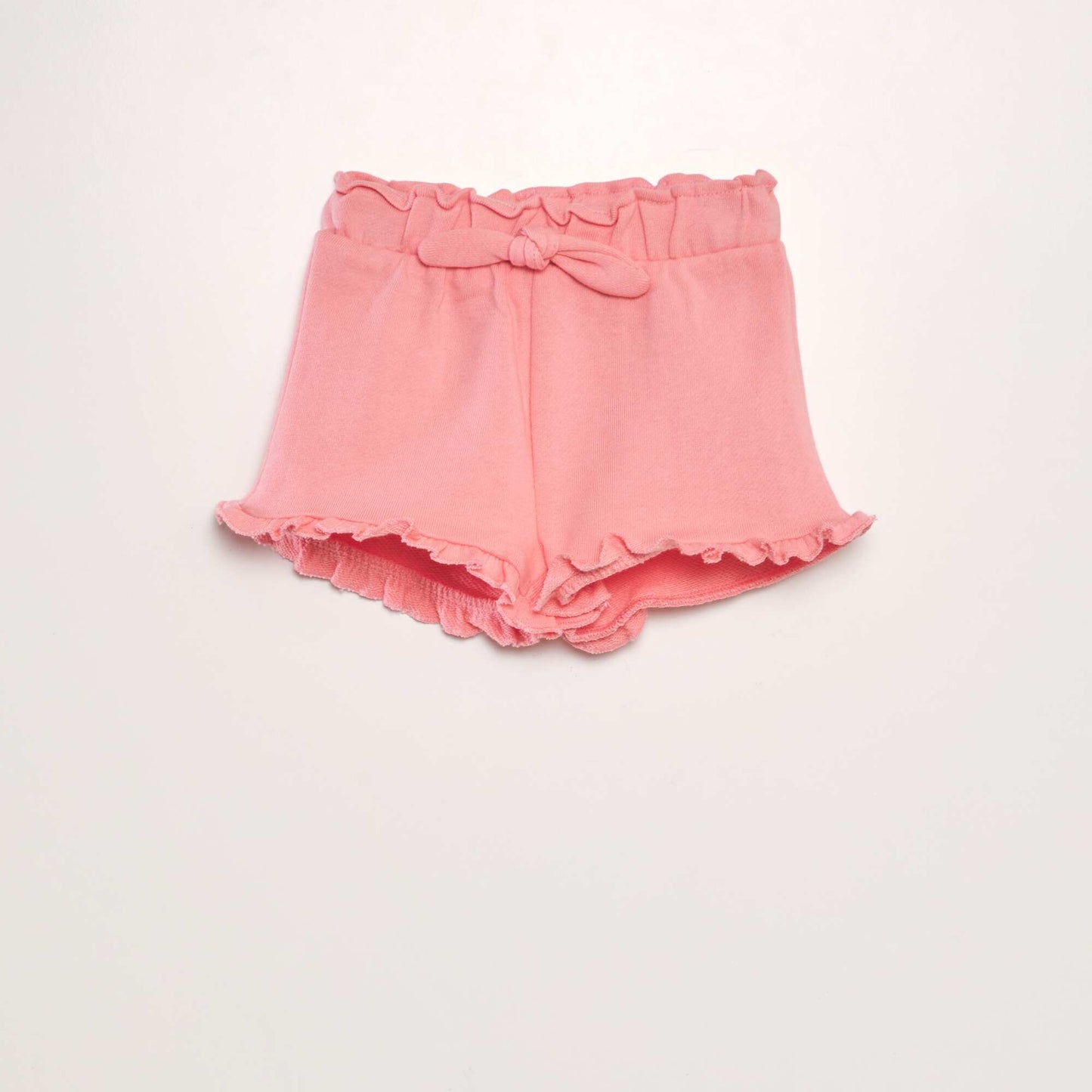 Short en molleton avec volants Rose