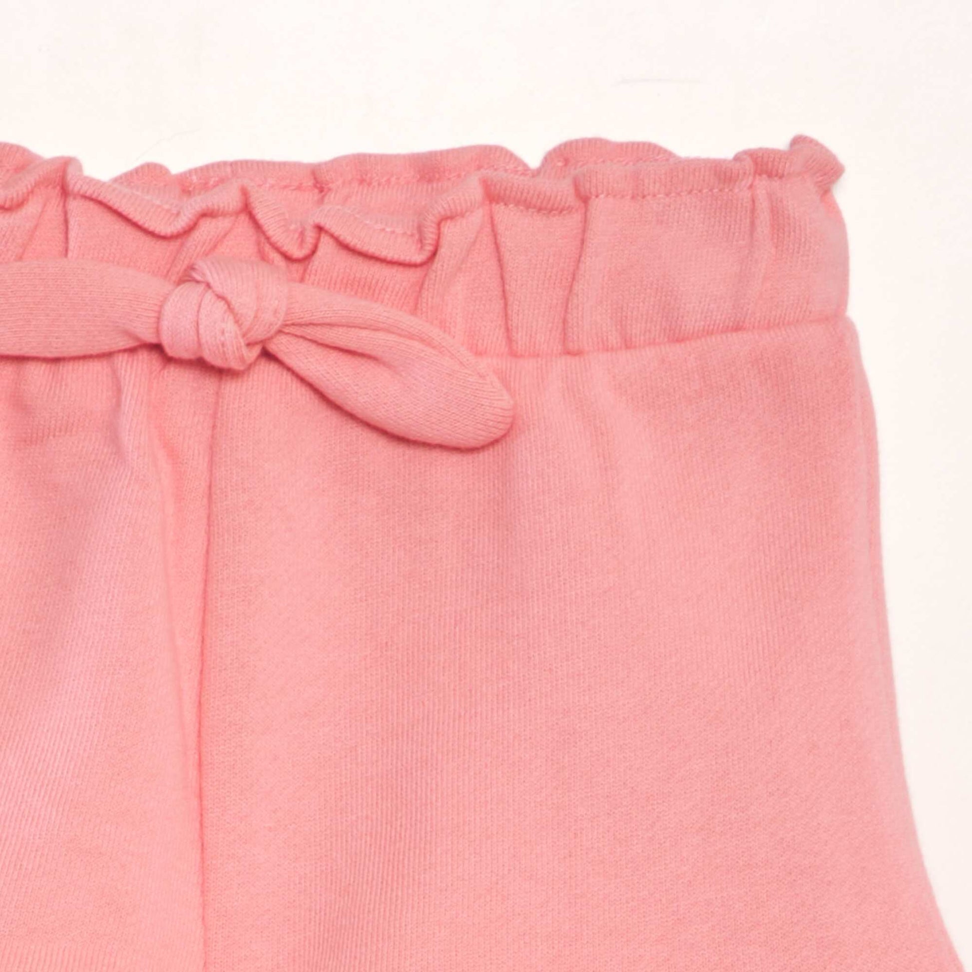 Short en molleton avec volants Rose