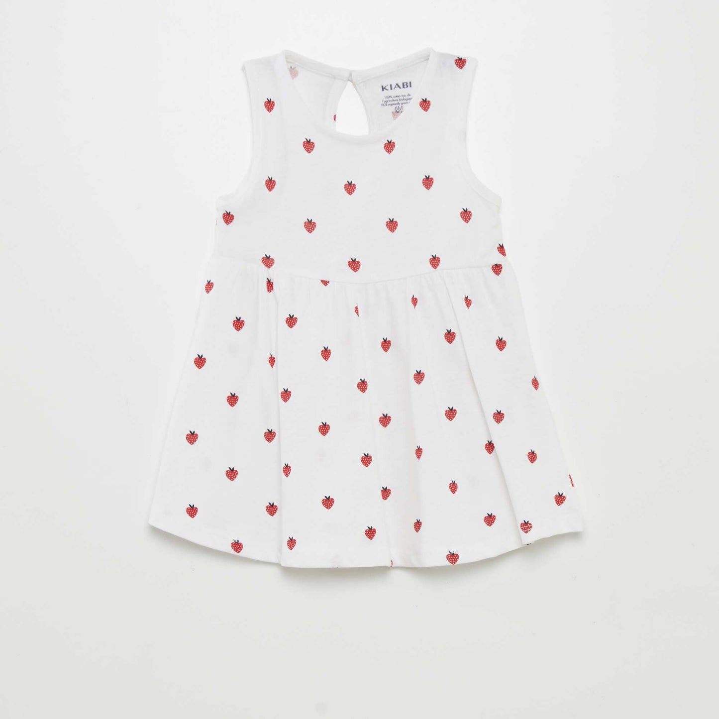 Robe sans manches motif Blanc