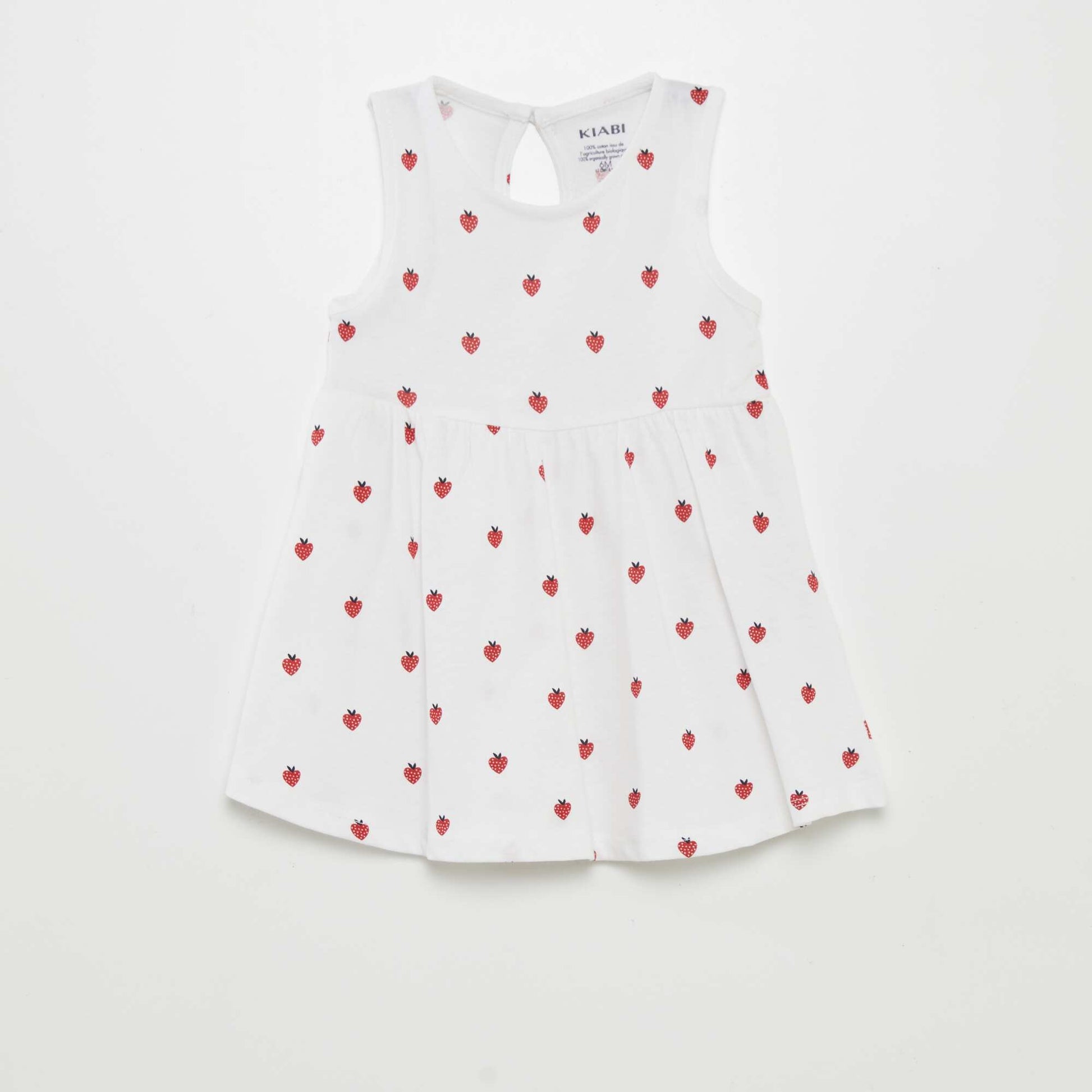Robe sans manches motif Blanc