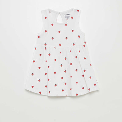 Robe sans manches motif Blanc