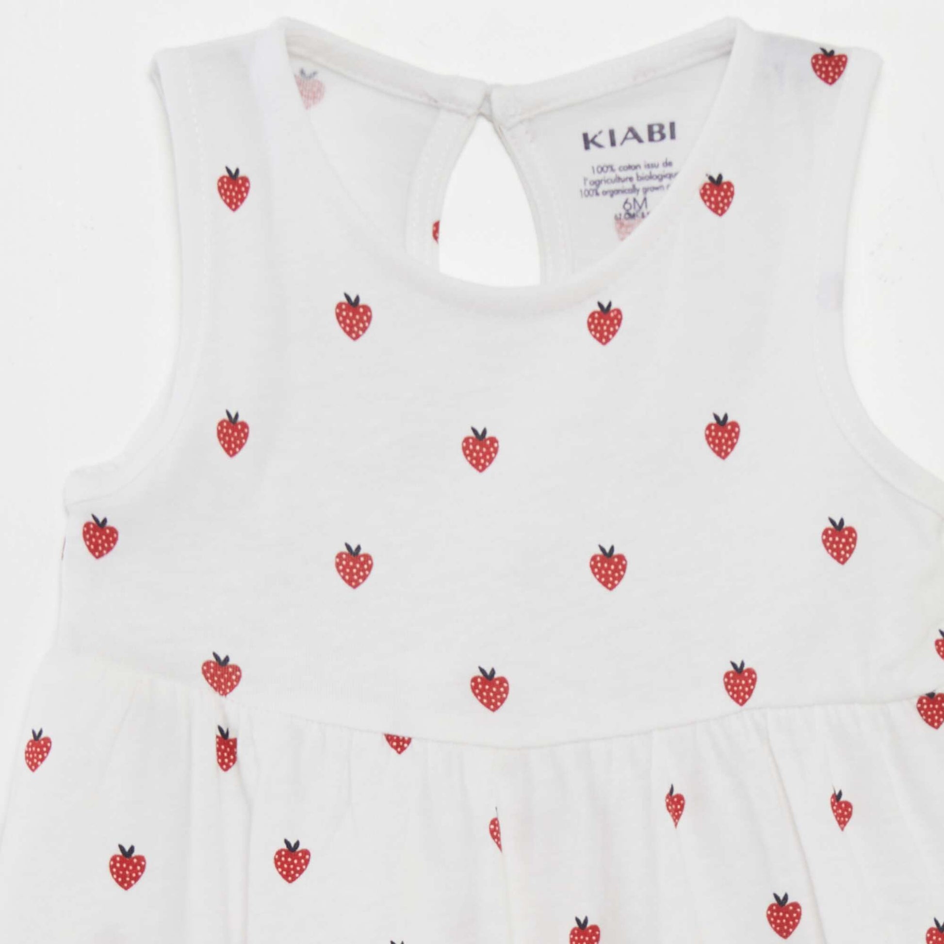 Robe sans manches motif Blanc
