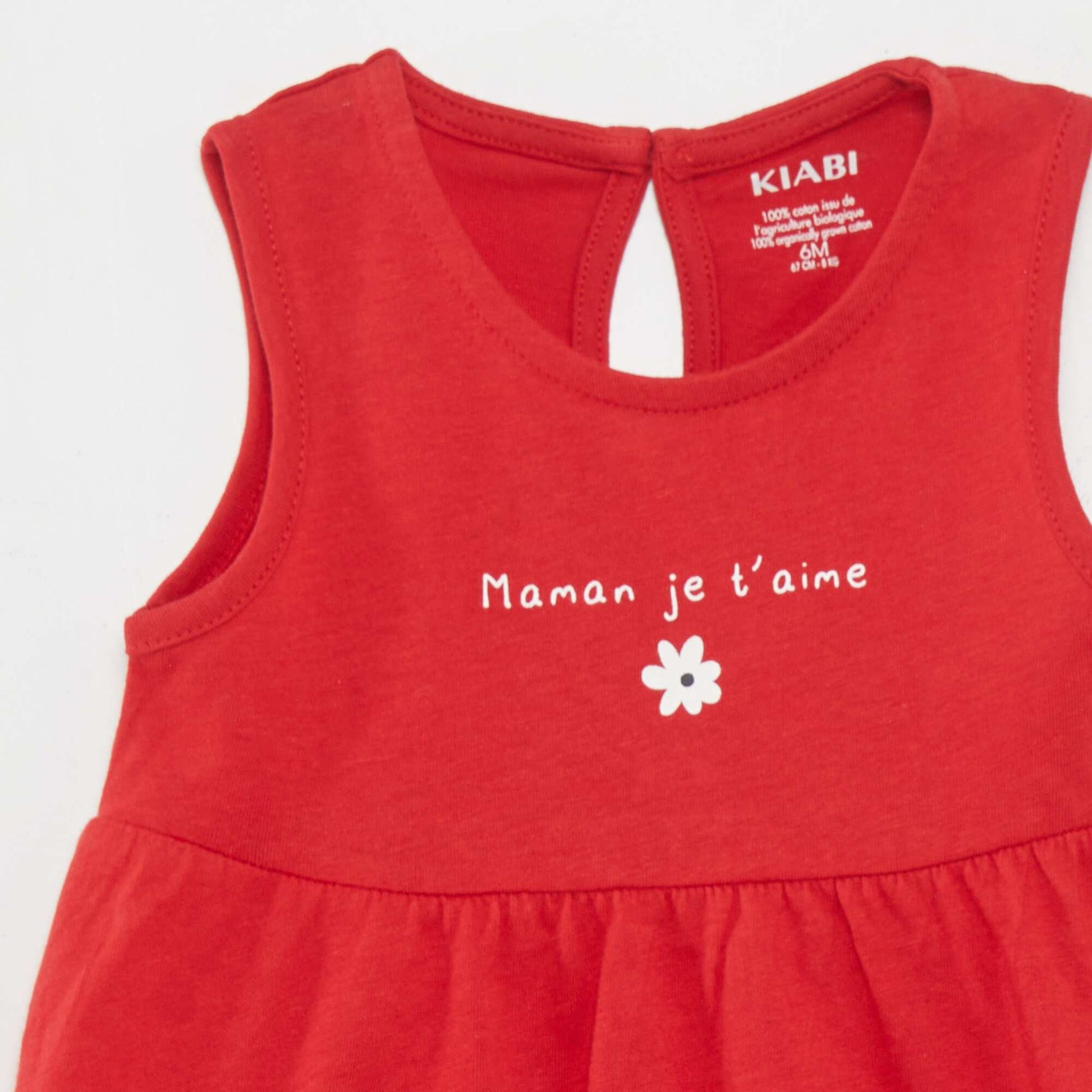 Robe sans manches motif Rouge