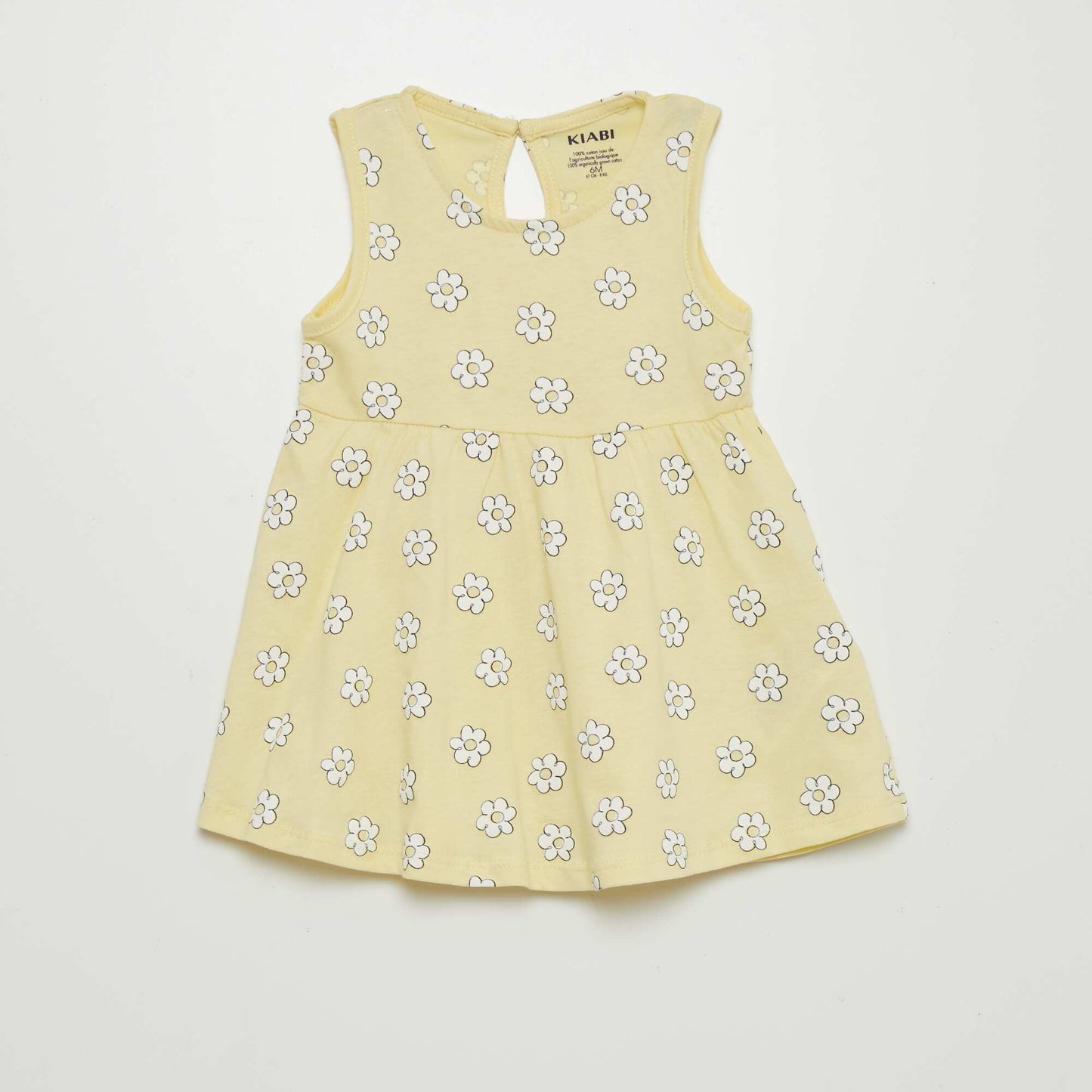 Robe sans manches motif JAUNE