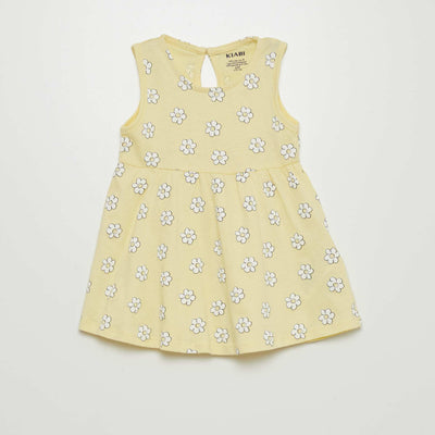 Robe sans manches motif JAUNE