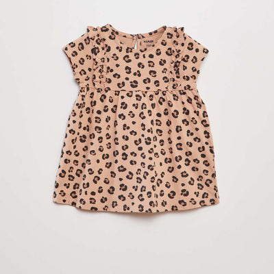 Robe motif Beige