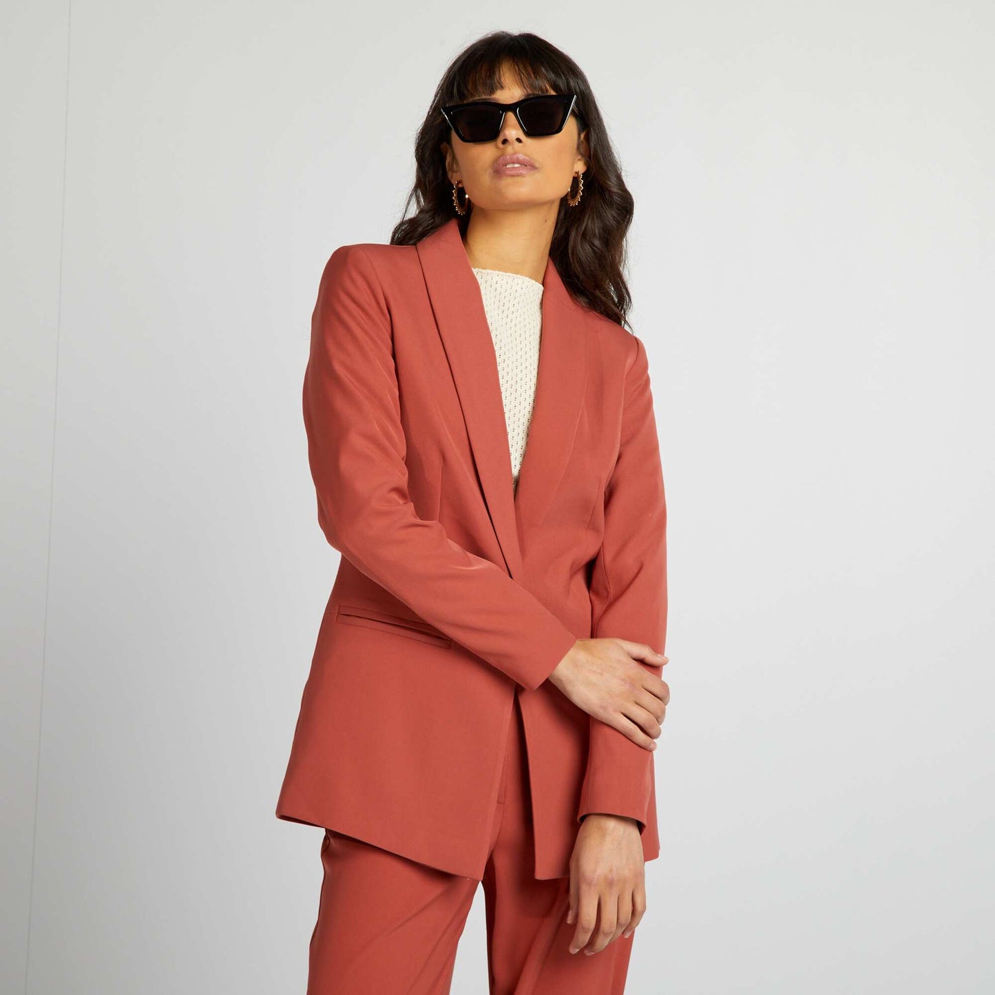 Veste de tailleur cintrée Rouge