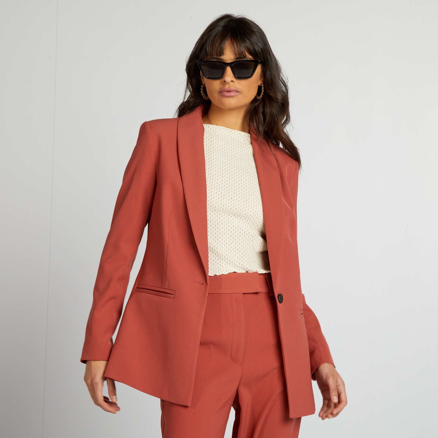 Veste de tailleur cintrée Rouge