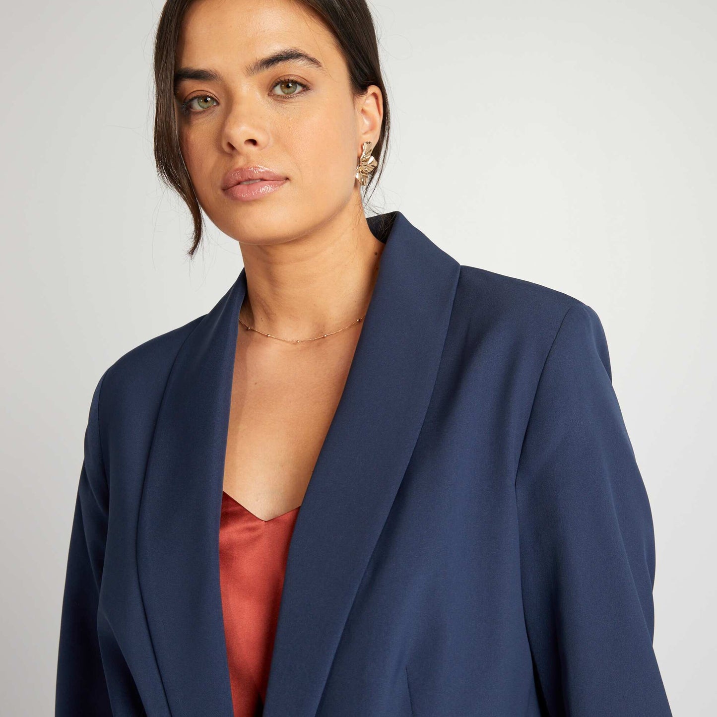 Veste de tailleur mi-longue Bleu marine