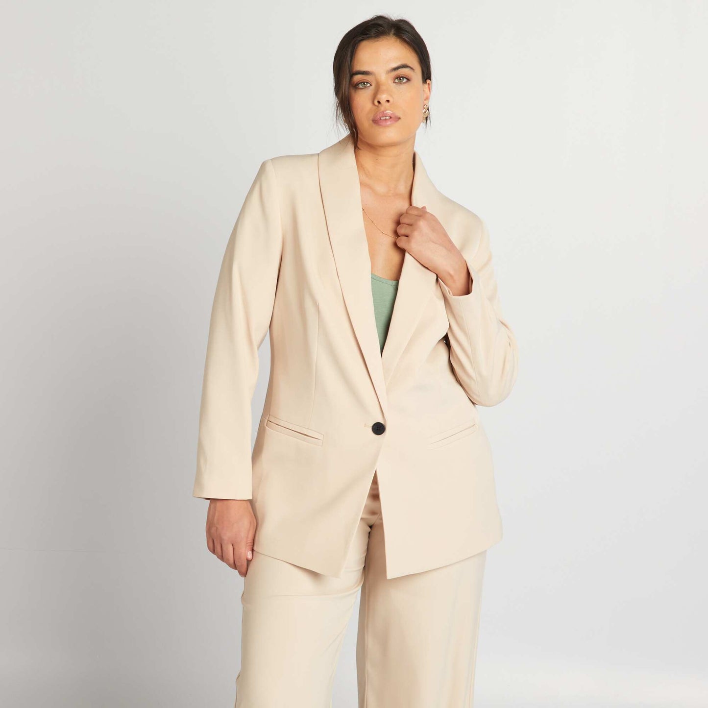 Veste de tailleur mi-longue Beige