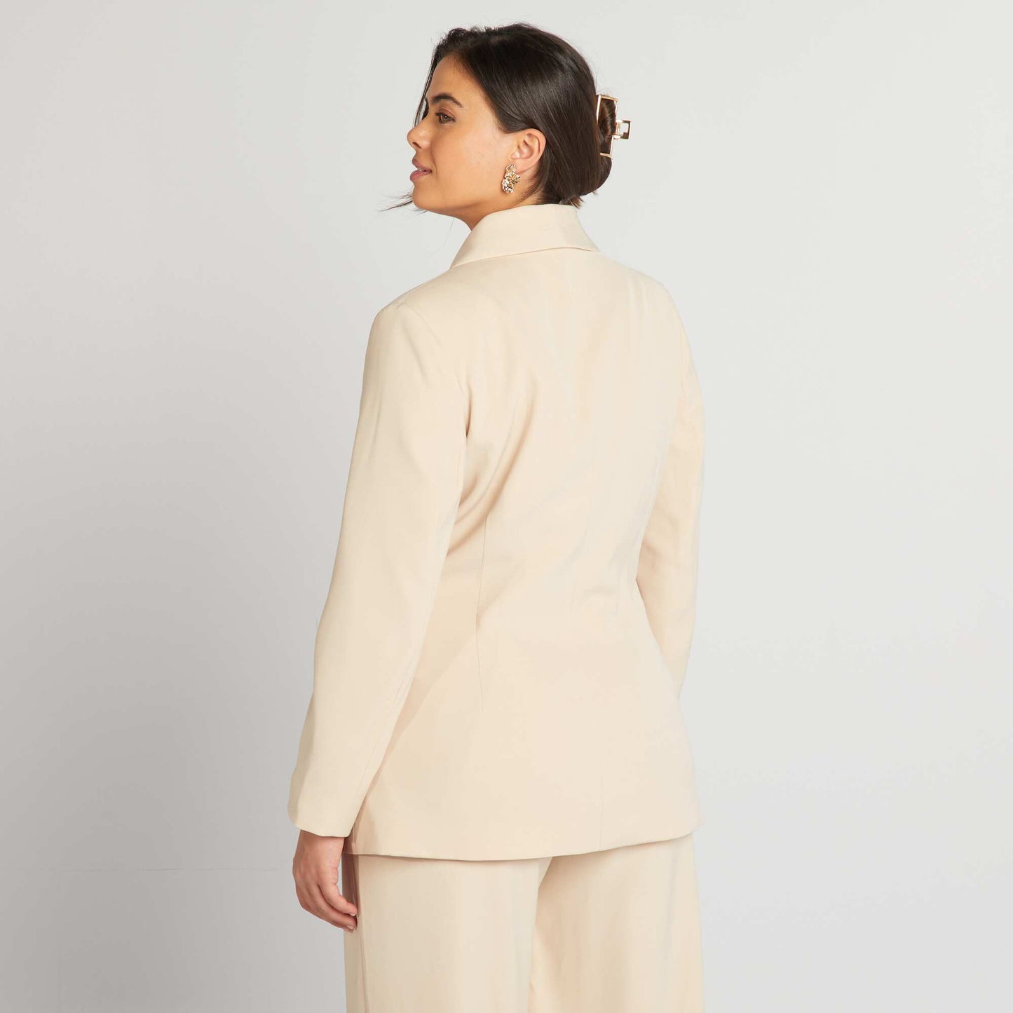 Veste de tailleur mi-longue Beige