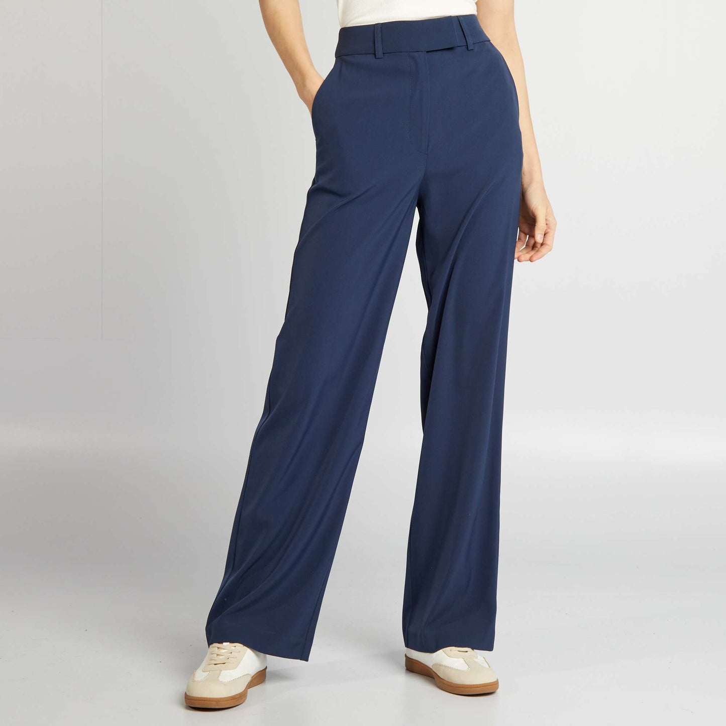 Pantalon de tailleur fluide Bleu marine