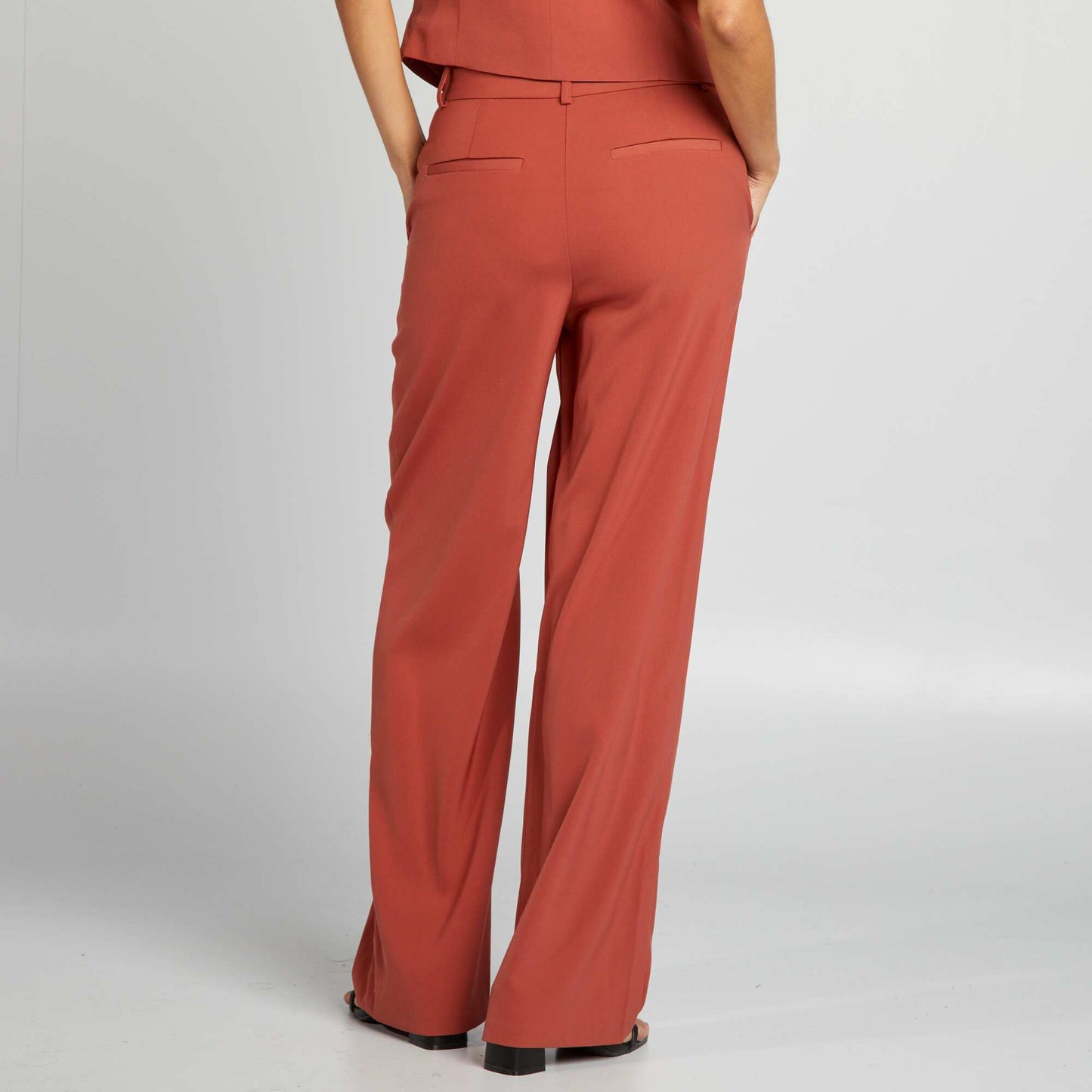 Pantalon de tailleur fluide Brique