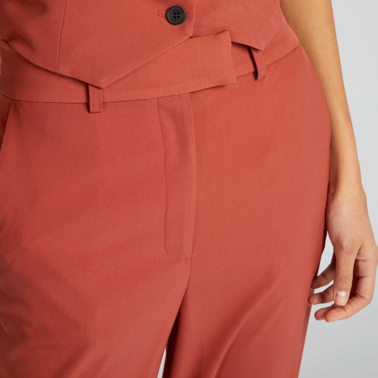 Pantalon de tailleur fluide Brique